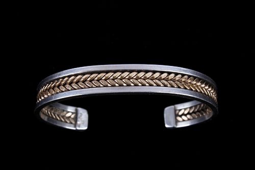 Tahe Navajo Gold & Sterling Silver Bracelet
