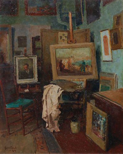 Gustav Goetsch
(American, 1877-1969)
Studio Interior, 1964