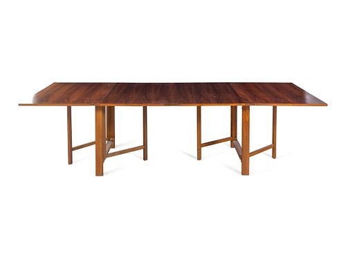 Style of Bruno Matthson 
Mid 20th Century
Expandable Dining Table 