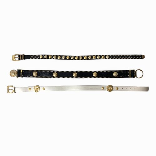 (3) Three Versace Leather Belts