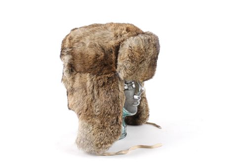 CrownCap Full Rabbit Fur Russian Round Shape Cap