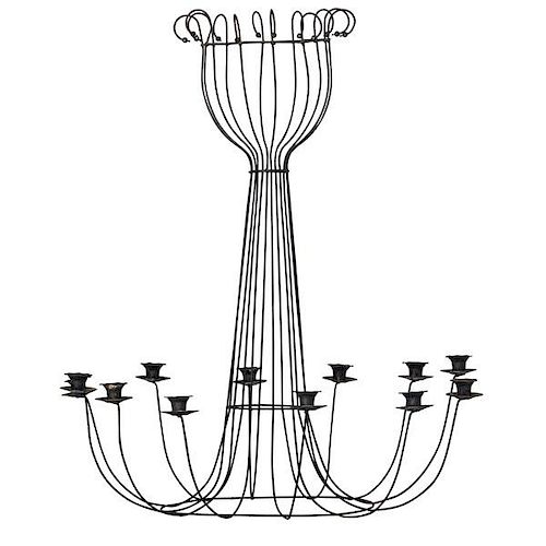 WIRE CANDLE CHANDELIER