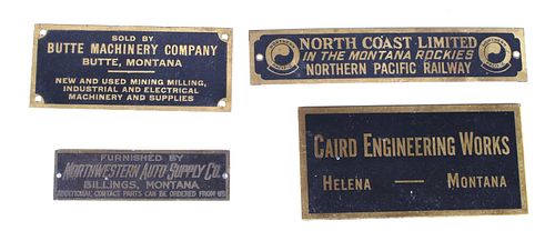 Antique Brass Name Plates From Montana Companies