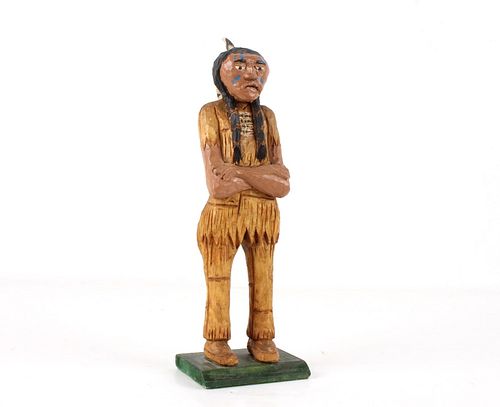 1960's Original Hand Carved Folk Art Native Man