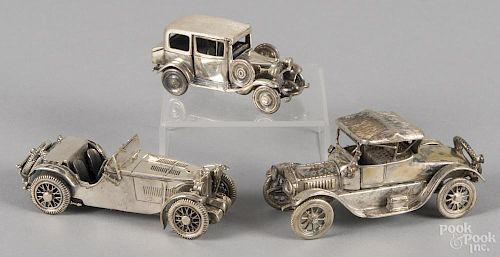 Two Italian Medusa Oro miniature model cars, 3'' l. and 4'' l.