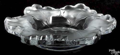 Lalique frosted and clear glass bowl, signed on base, 2 3/4'' h., 12'' dia.
