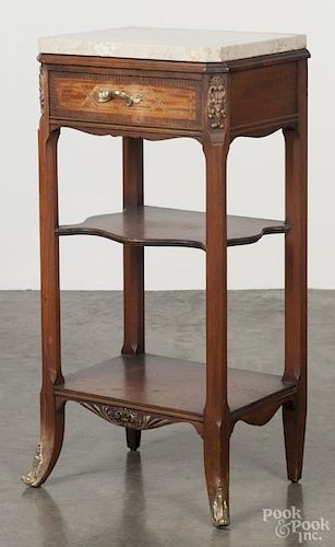 French marble top stand, mid 20th c., 30 1/2'' h., 14 1/2'' w.