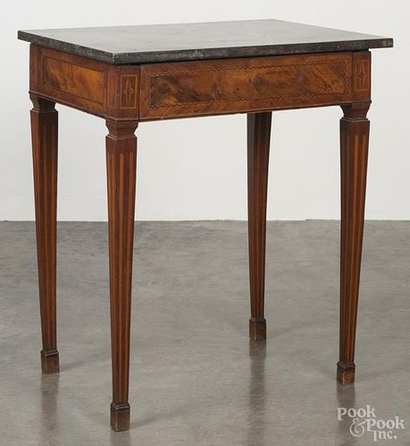 Italian inlaid marble top stand, early 19th c., 29 1/4'' h., 25'' w., 19 1/4'' d.