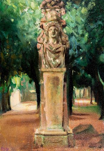 Giacomo Balla (Torino 1871-Roma 1958)  - Villa Borghese - Erma in Parco dei Daini, 1920s