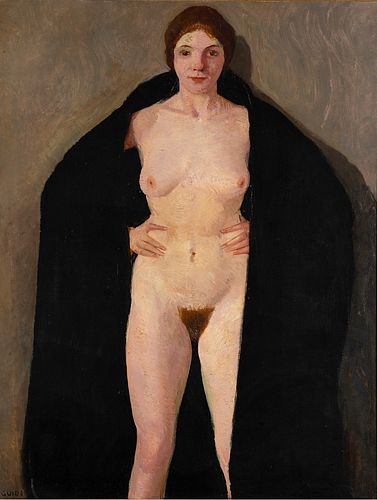 Virgilio Guidi (Roma 1891-Venezia 1984)  - Dama dal mantello nero, Dama dal mantello nero