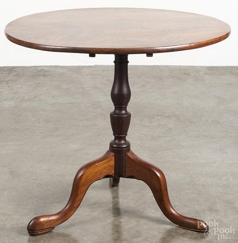 George II mahogany tea table, ca. 1770, 27'' h., 29 3/4'' w.