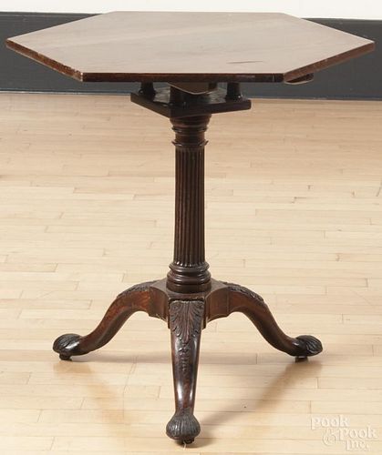 George II mahogany tea table, ca. 1760, 28 1/2'' h., 24 3/4'' w.