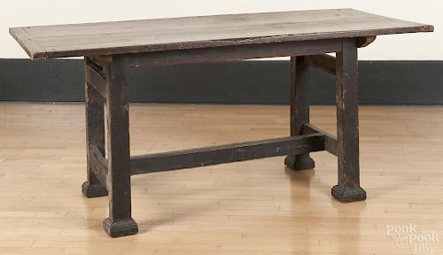 Moravian walnut dining table, 18th c., 39'' h., 68 1/2'' w., 31 1/2'' d.
