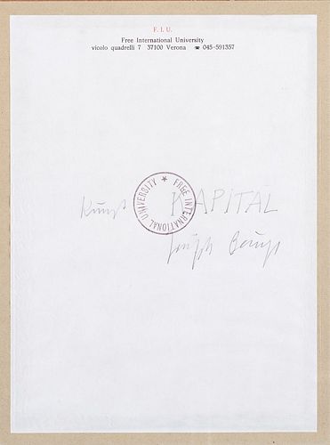 Joseph Beuys (Krefeld 1921-Düsseldorf 1986)  - F.I.U