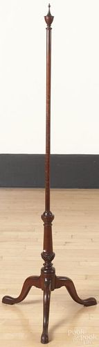 Queen Anne style mahogany pole screen, 59'' h.