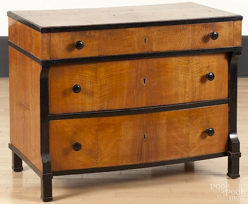 Biedermeier chest of drawers, ca. 1830, 30'' h., 37 1/2'' w. Provenance: DeHoogh Gallery, Philadelphia