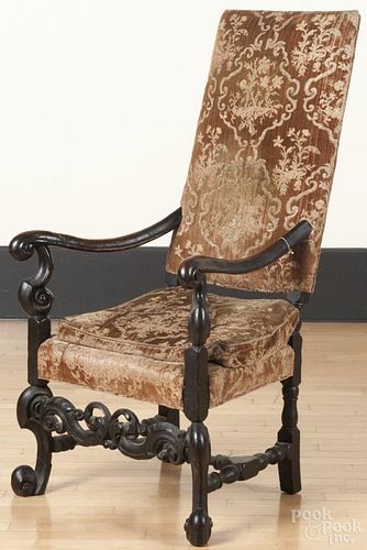 Jacobean carved armchair, ca. 1700. Provenance: DeHoogh Gallery, Philadelphia.