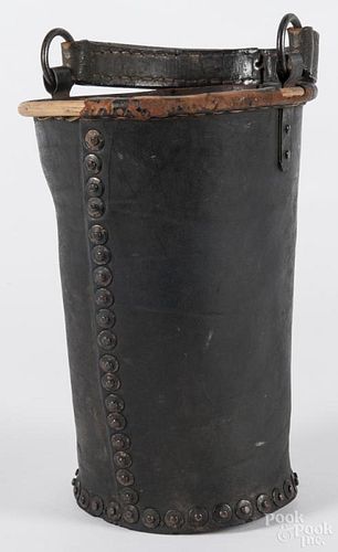 English leather fire bucket, 19th c., 12 1/2'' h.