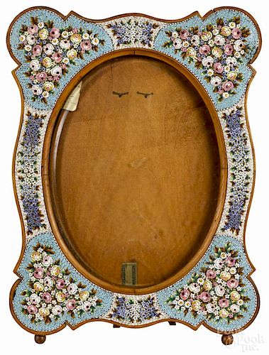 Italian micromosaic picture frame, 19th c., 15 1/4'' x 11 1/4''. Provenance: DeHoogh Gallery