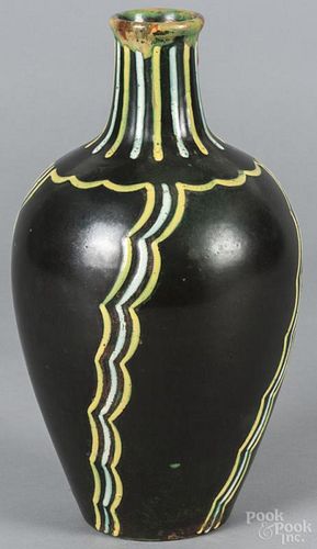 Italian Art Deco pottery vase, 11 1/2'' h. Provenance: DeHoogh Gallery, Philadelphia.