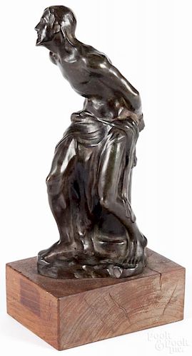 Thomas McGlynn (American 1878-1966), patinated bronze of Christ, signed with a monogram, 8 1/4'' h.