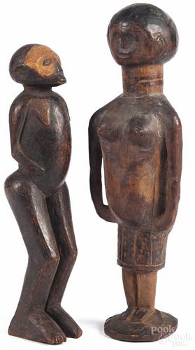 African carved figure of a woman, likely Simon's Town, South Africa, 14'' h.