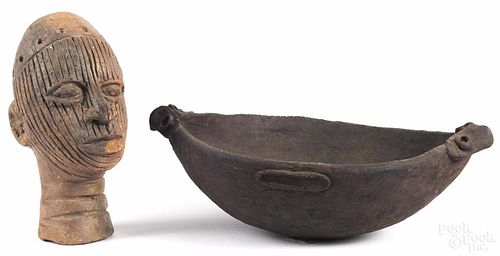 African pottery bowl, by the people of the Aibom village in Papau, New Guinea
