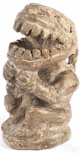 African carved stone figure, Sierra Leone, possibly early Sapi or Sherbo tribes, 7 1/4'' h.