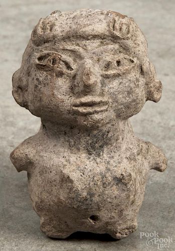Central Mexico pre-Columbian Tlatilco carved stone figure, 5 1/2'' h. Provenance: DeHoogh Gallery
