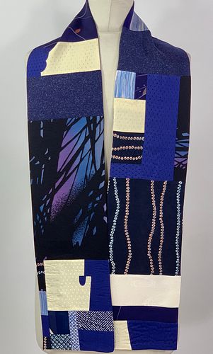 Blue Twigs and Leaves Scarf