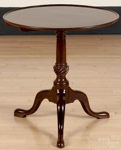 Queen Anne mahogany tea table, ca. 1770, 28'' h., 27 1/4'' w.