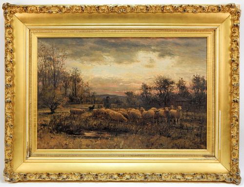 William Phelps Impressionist Shepherd Painting