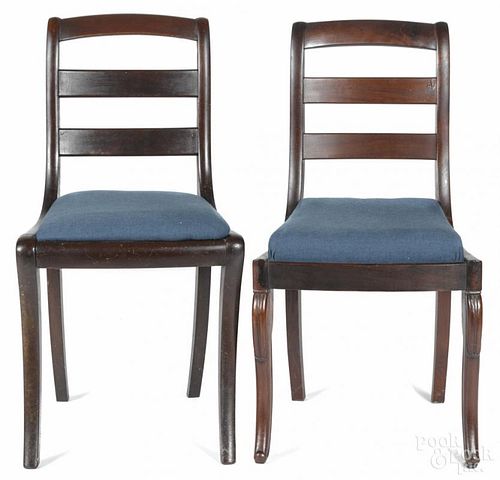 Two Empire mahogany side chairs, 19th c.