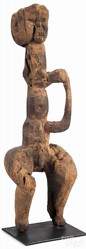African carved male reliquary figure, by the Fang people of Gabon, 24 3/4'' h.