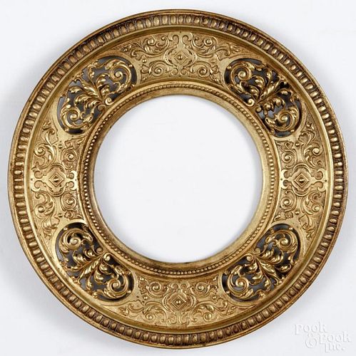 French gilt bronze roundel, 19th c., 9 3/4'' dia. Provenance: DeHoogh Gallery, Philadelphia.