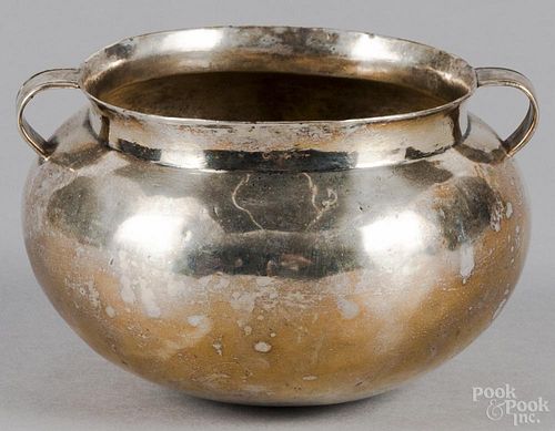Silver bowl, 19th c., probably Spanish colonial, 4'' h., 6'' w., 12.7 ozt. Provenance: DeHoogh Gallery