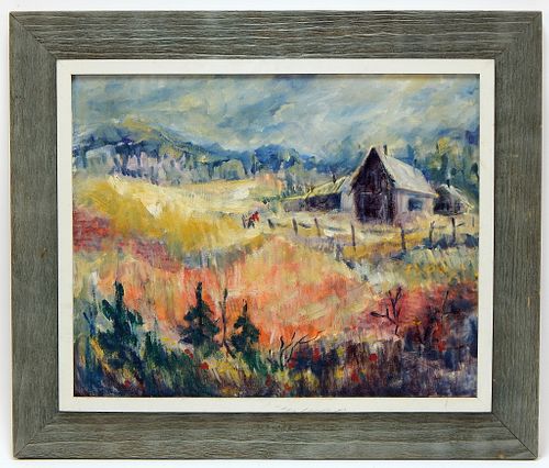 C.1940 American Modern Abstract Landscape Painting