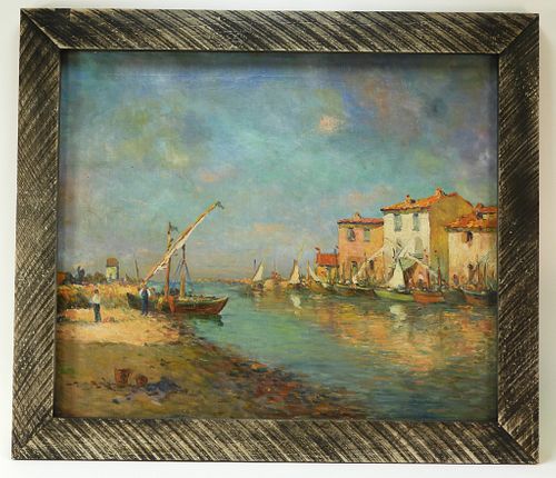 French Impressionist Port Martinique Painting
