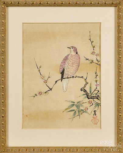 Pair of Japanese watercolors, ca. 1900, 9'' x 6 3/4''.
