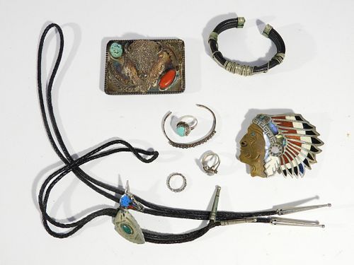Group Vintage Native American Western Jewelry