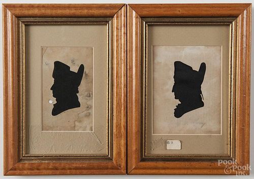 Two Peale Museum hollowcut miniature silhouettes, 18th/19th c.