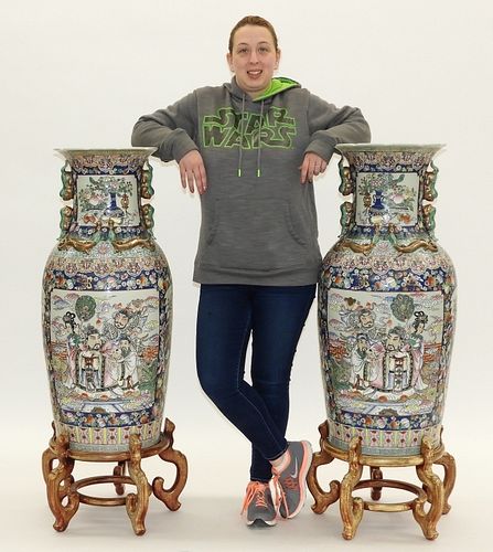 PR Palace Size Chinese Famille Rose Republic Vases