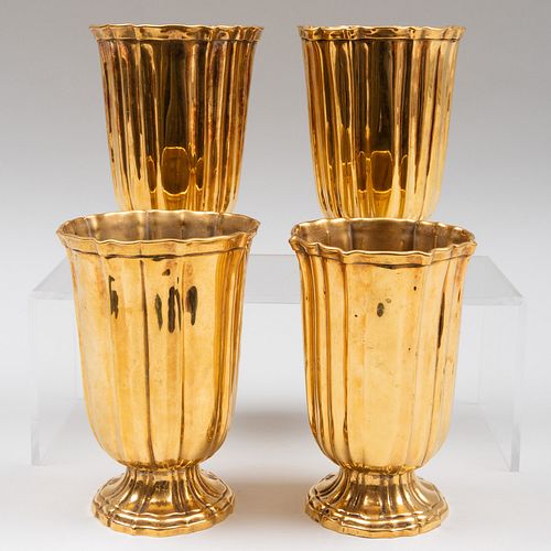 Set of Four French Gilt-Metal Vases