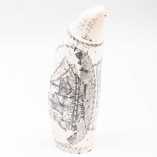 Faux Scrimshaw Tooth 'The Ship Albatross'