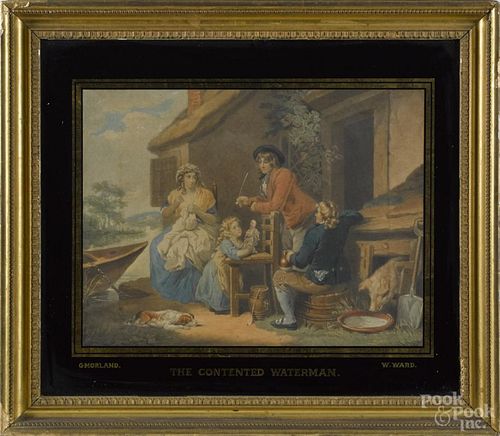 After G. Morland, two W. Ward lithographs, 19th c., one titled The Contented Waterman