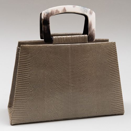 Yves Saint Laurent Textured Leather and Faux Horn Handbag