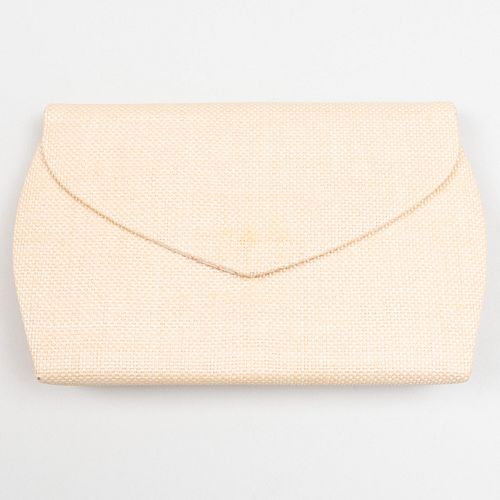 Yves Saint Laurent Cream Fabric Clutch