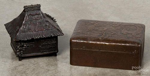 Early Japanese bronze covered dresser box, 2 1/4'' h., 5 1/4'' w.