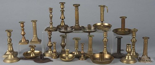 Brass candlesticks, 19th/20th c.