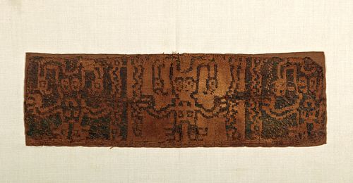 Rare Chavin Textile Fragment - Staff God